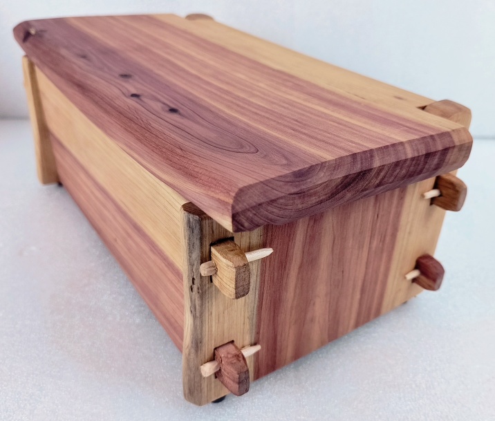 Medieval style treasure chests: hand tool only riven cedar storage box